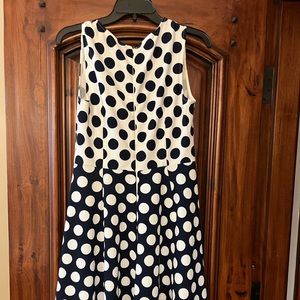 Tahari Nsvy Polk a Dot Dress
